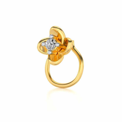 Vega Silver Nosepin - Yellow Gold - Image 1