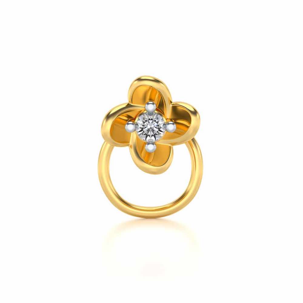 Vega Silver Nosepin - Yellow Gold - Image 2