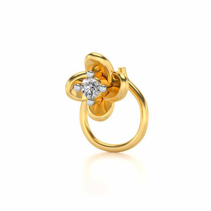 Vega Silver Nosepin - Yellow Gold - Image 3