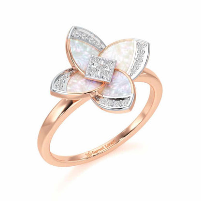Velvet Blossom Silver Ring - Rose Gold - Image 1