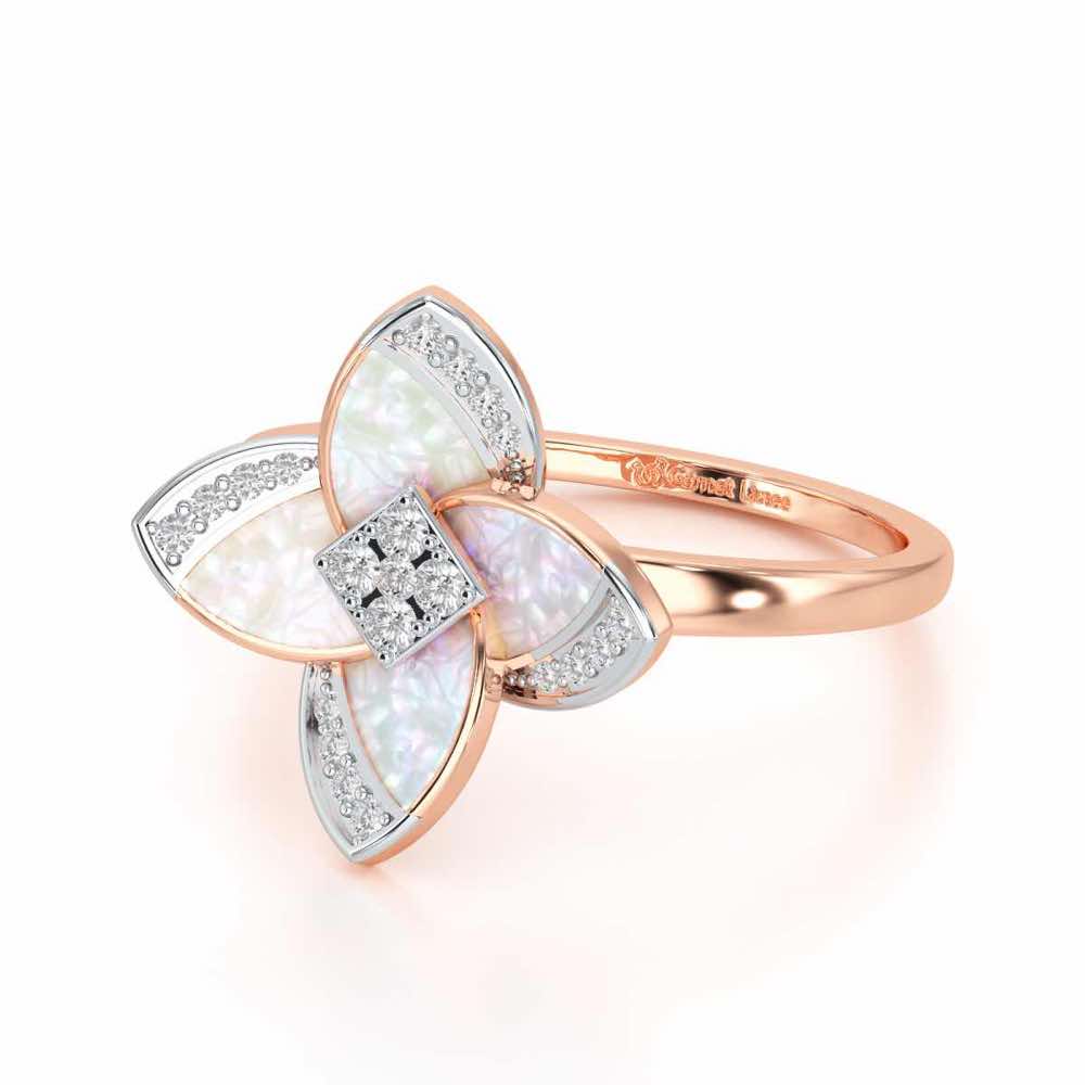 Velvet Blossom Silver Ring - Rose Gold - Image 2