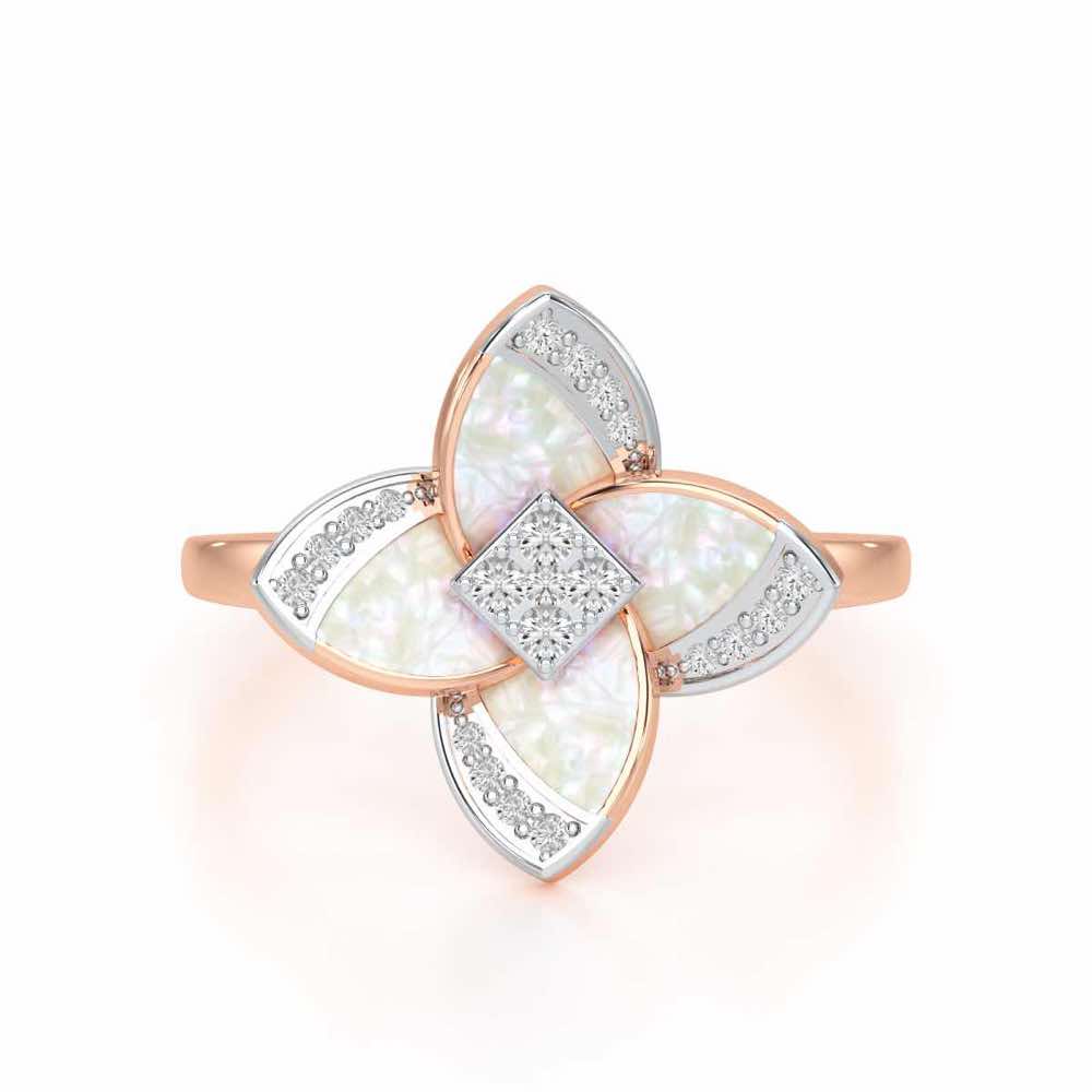 Velvet Blossom Silver Ring - Rose Gold - Image 4