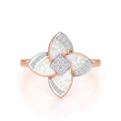 Velvet Blossom Silver Ring - Rose Gold - Image 4