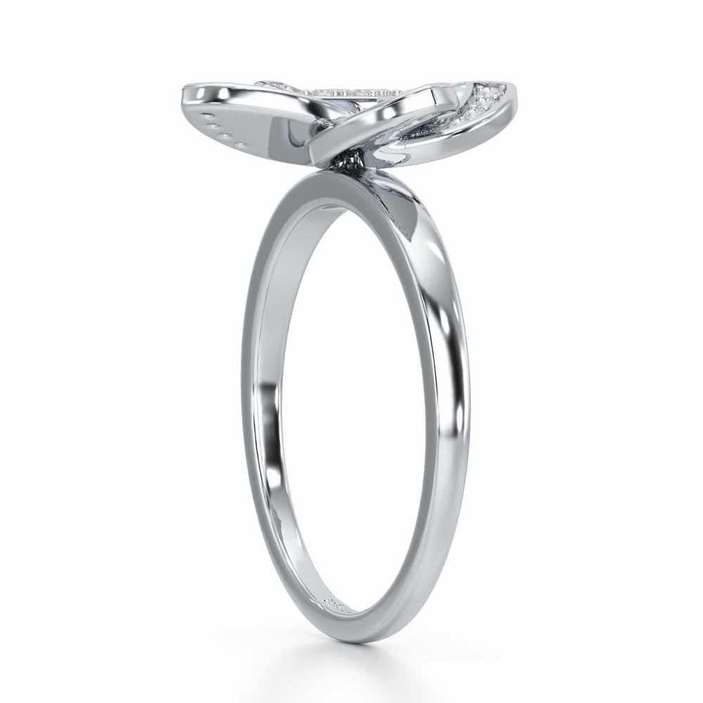 Velvet Blossom Silver Ring - White Gold - Image 3