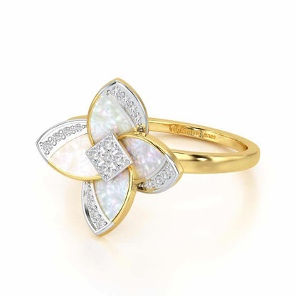 Velvet Blossom Silver Ring - Yellow Gold - Image 2