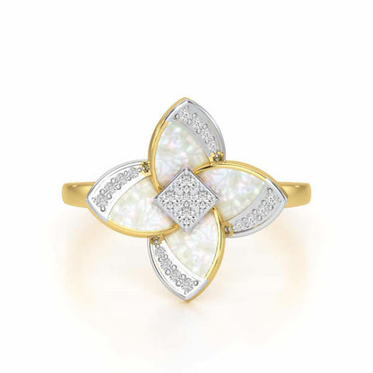 Velvet Blossom Silver Ring - Yellow Gold - Image 4