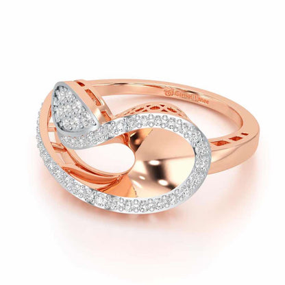Velvet Veil Silver Ring - Rose Gold - Image 2