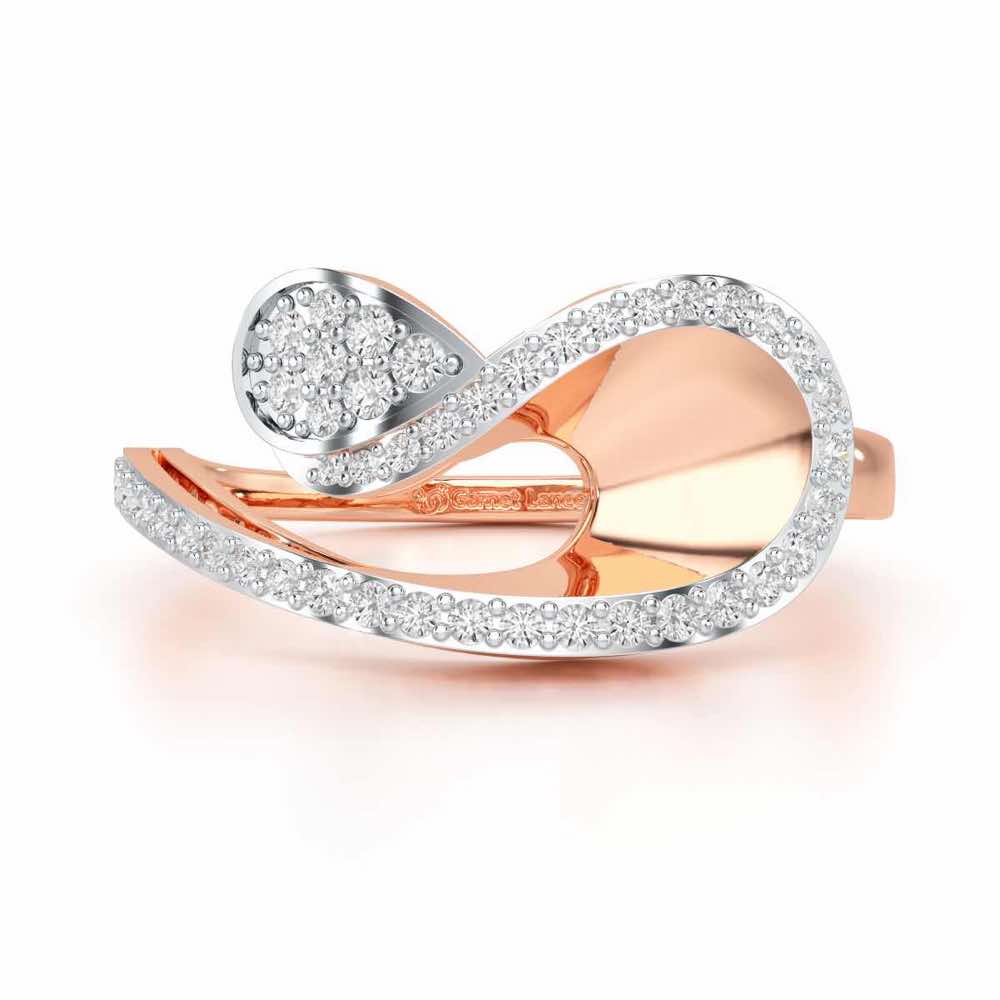 Velvet Veil Silver Ring - Rose Gold - Image 4