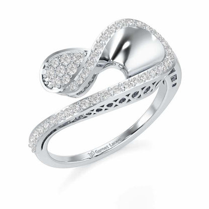 Velvet Veil Silver Ring - White Gold - Image 1
