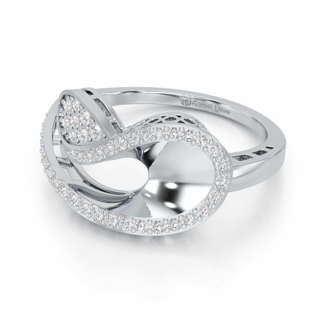 Velvet Veil Silver Ring - White Gold - Image 2