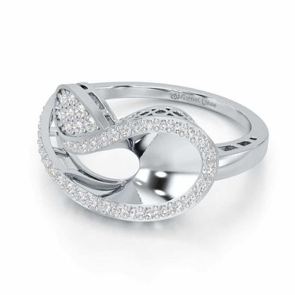Velvet Veil Silver Ring - White Gold - Image 2