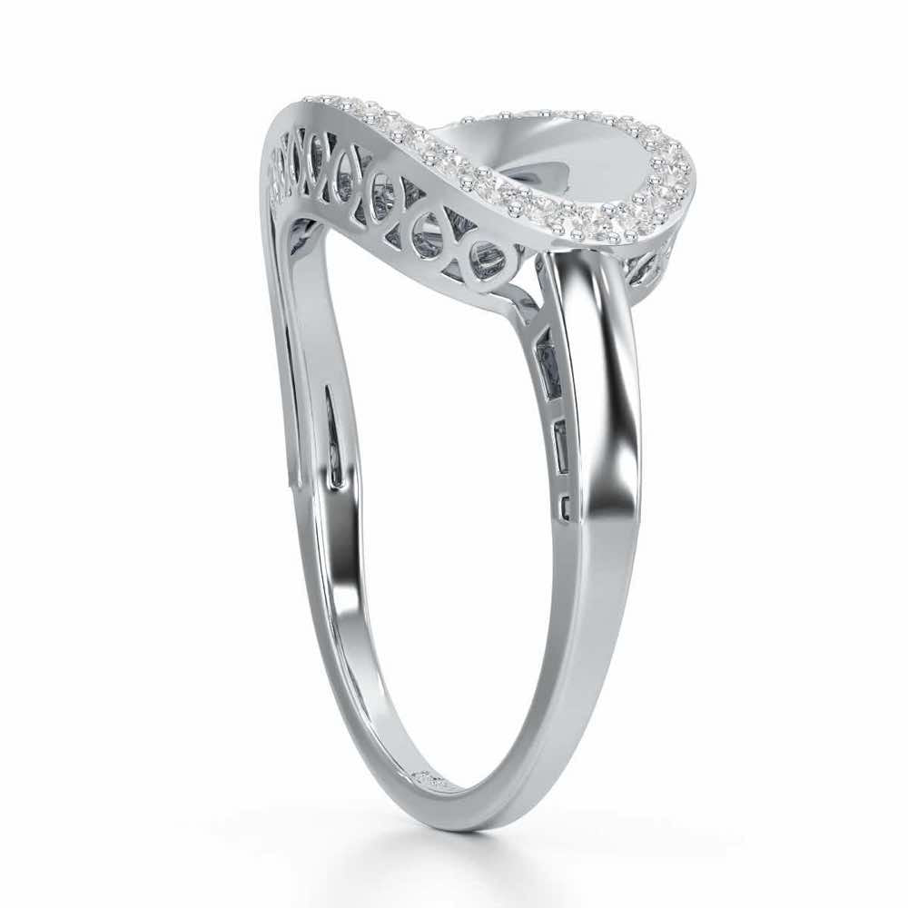 Velvet Veil Silver Ring - White Gold - Image 3
