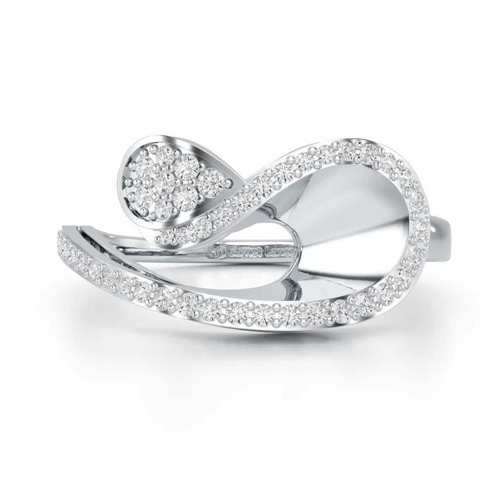 Velvet Veil Silver Ring - White Gold - Image 4