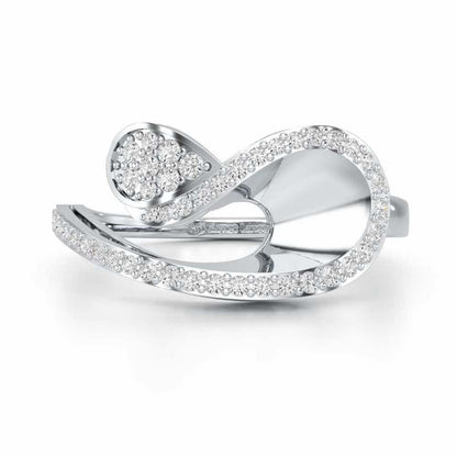 Velvet Veil Silver Ring - White Gold - Image 4