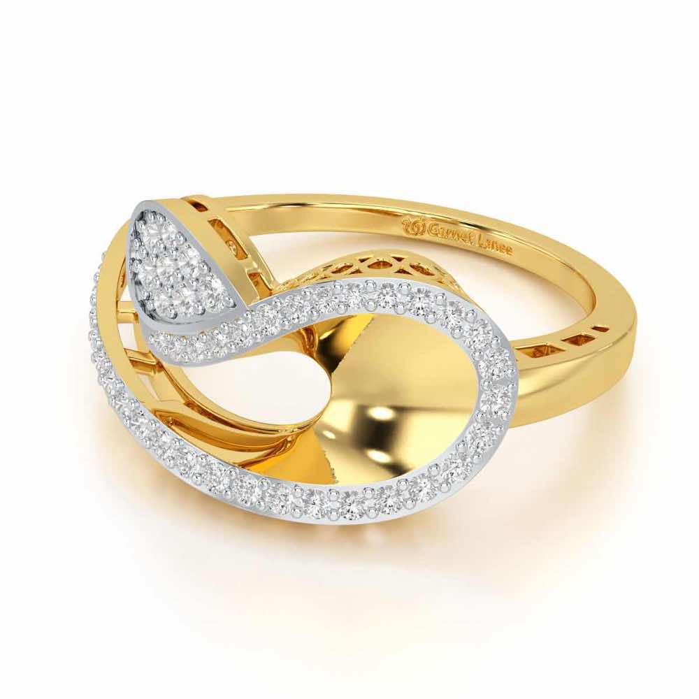Velvet Veil Silver Ring - Yellow Gold - Image 2