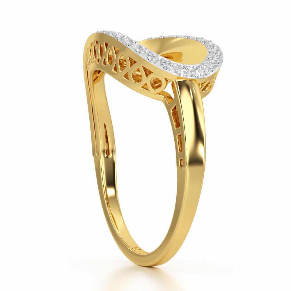 Velvet Veil Silver Ring - Yellow Gold - Image 3