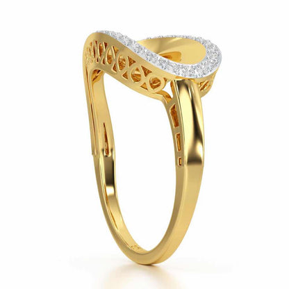 Velvet Veil Silver Ring - Yellow Gold - Image 3