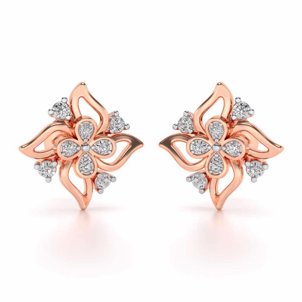 Venteuse Silver Studs - Rose Gold - Image 1