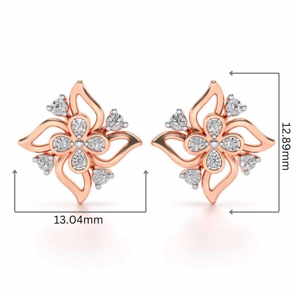 Venteuse Silver Studs - Rose Gold - Image 2