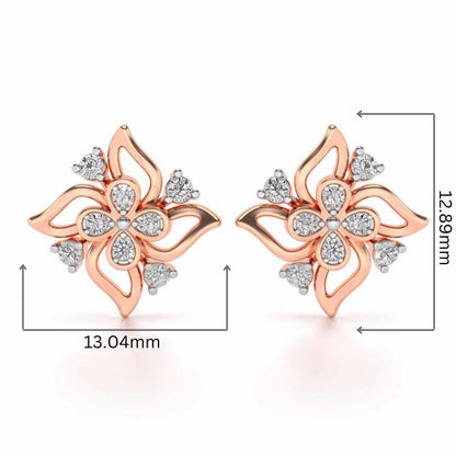 Venteuse Silver Studs - Rose Gold - Image 2
