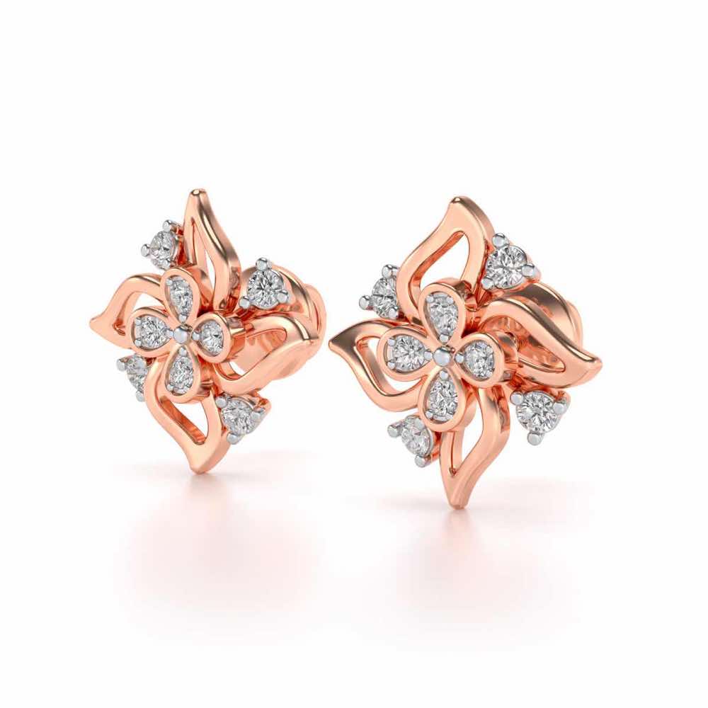 Venteuse Silver Studs - Rose Gold - Image 3