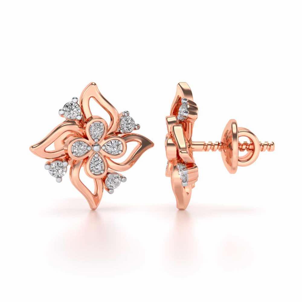 Venteuse Silver Studs - Rose Gold - Image 4