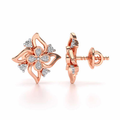 Venteuse Silver Studs - Rose Gold - Image 4