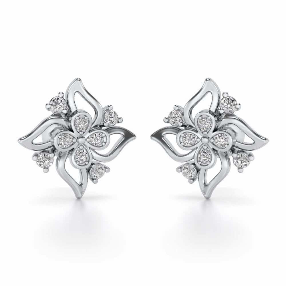 Venteuse Silver Studs - White Gold - Image 1