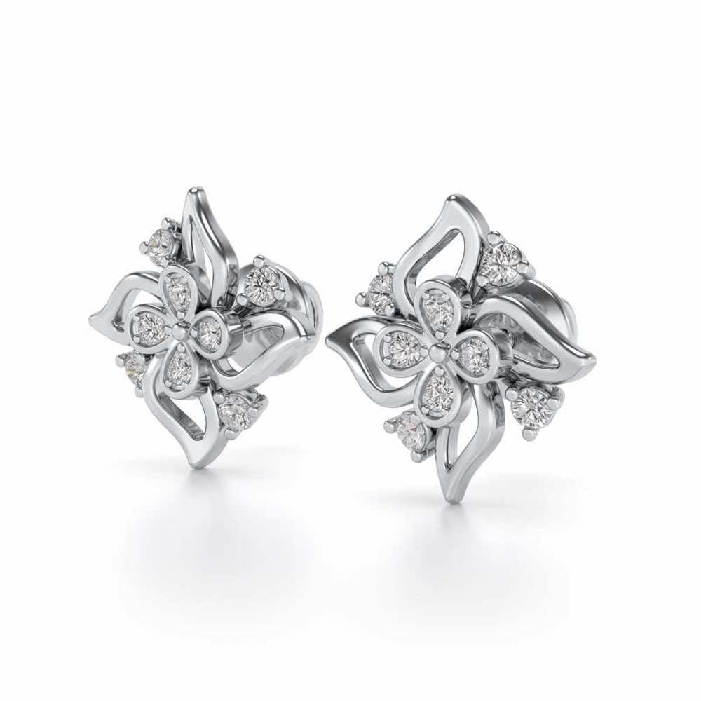 Venteuse Silver Studs - White Gold - Image 3