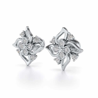Venteuse Silver Studs - White Gold - Image 3