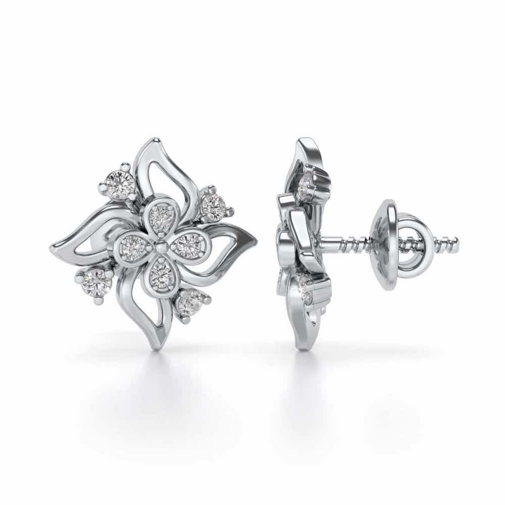 Venteuse Silver Studs - White Gold - Image 4