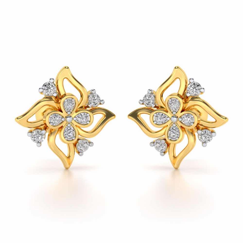 Venteuse Silver Studs - Yellow Gold - Image 1