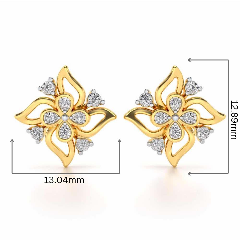 Venteuse Silver Studs - Yellow Gold - Image 2