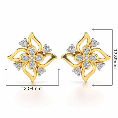Venteuse Silver Studs - Yellow Gold - Image 2