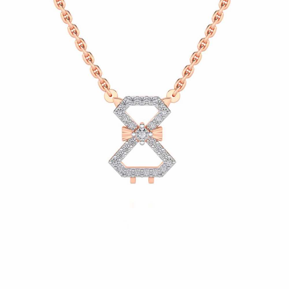Vertical Bow Silver Pendant