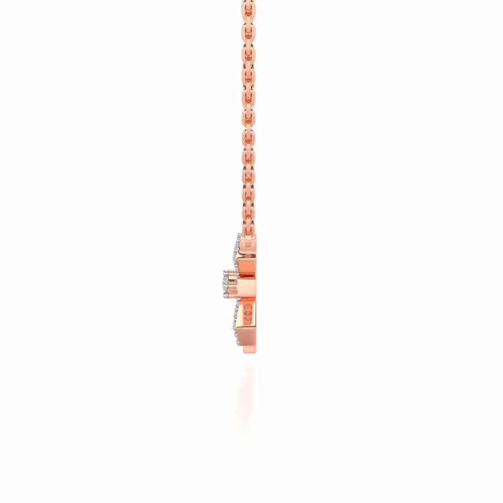 Vertical Bow Silver Pendant - Rose Gold - Image 4