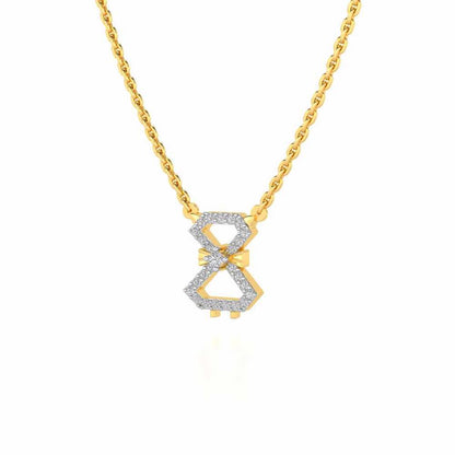 Vertical Bow Silver Pendant - Yellow Gold - Image 3