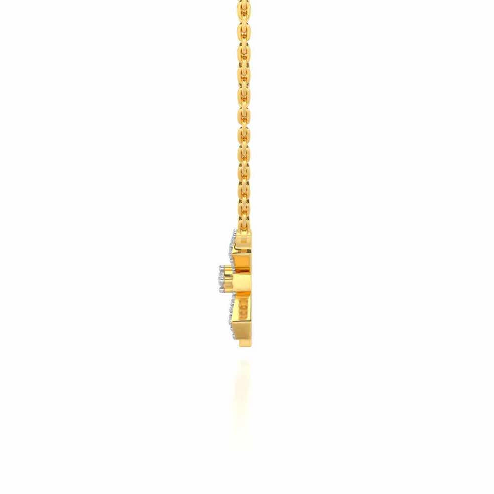 Vertical Bow Silver Pendant - Yellow Gold - Image 4