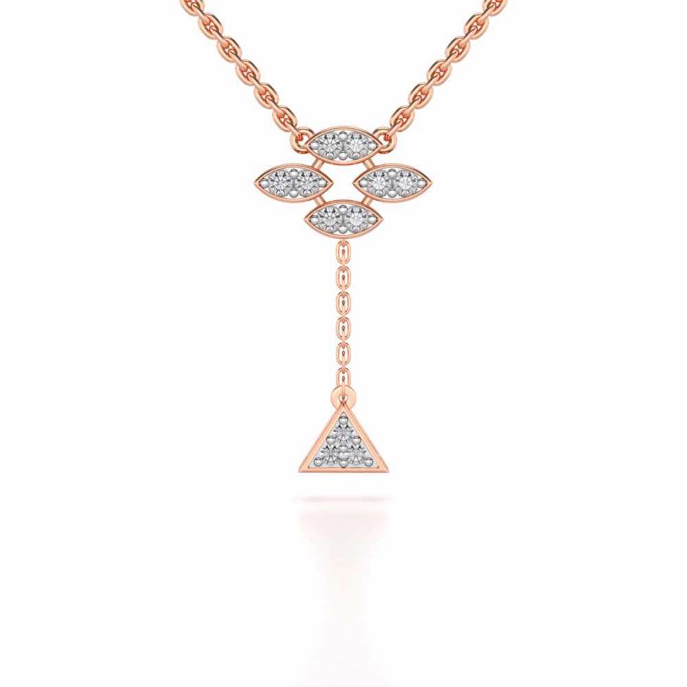 Vertical Eye Silver Pendant - Rose Gold - Image 1