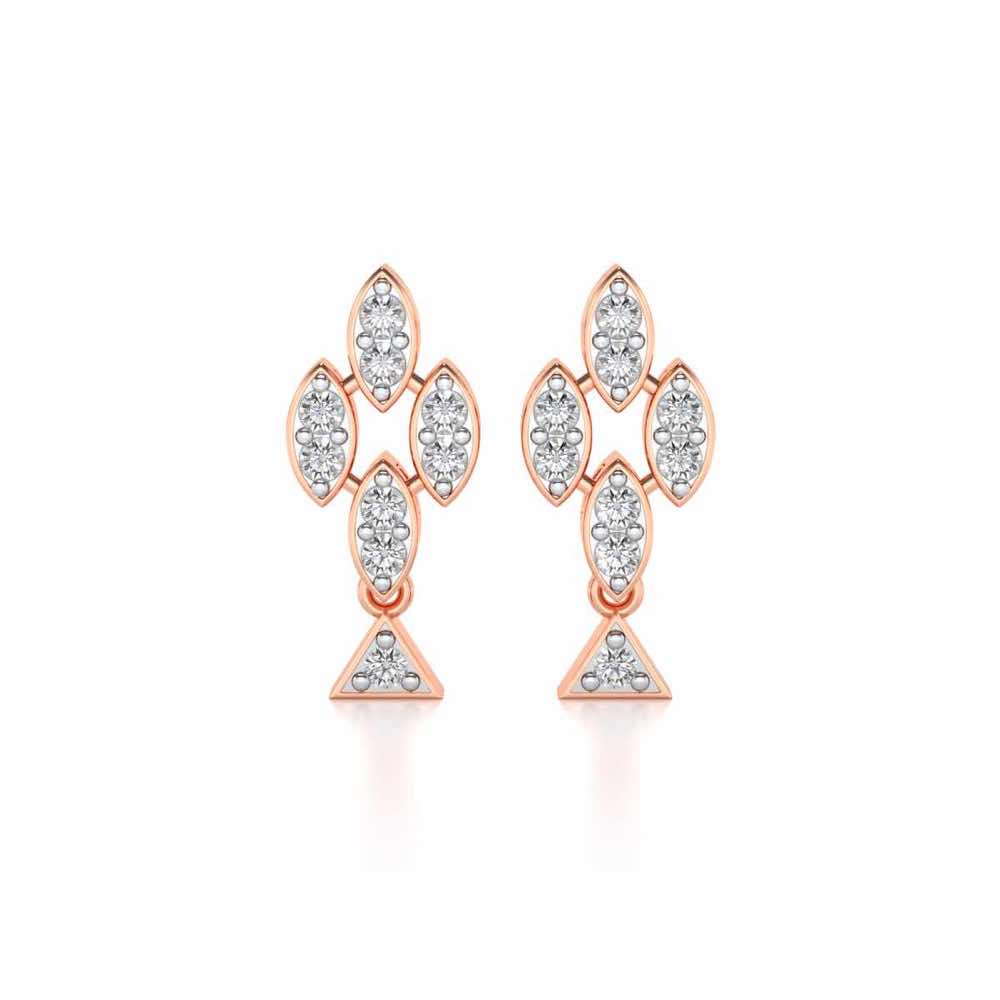 Vertical Eye Silver Earrings - Rose Gold - Image 1