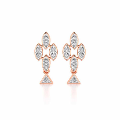 Vertical Eye Silver Earrings - Rose Gold - Image 1