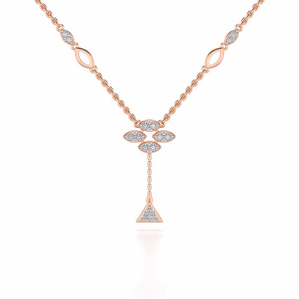 Vertical Eye Silver Pendant - Rose Gold - Image 2
