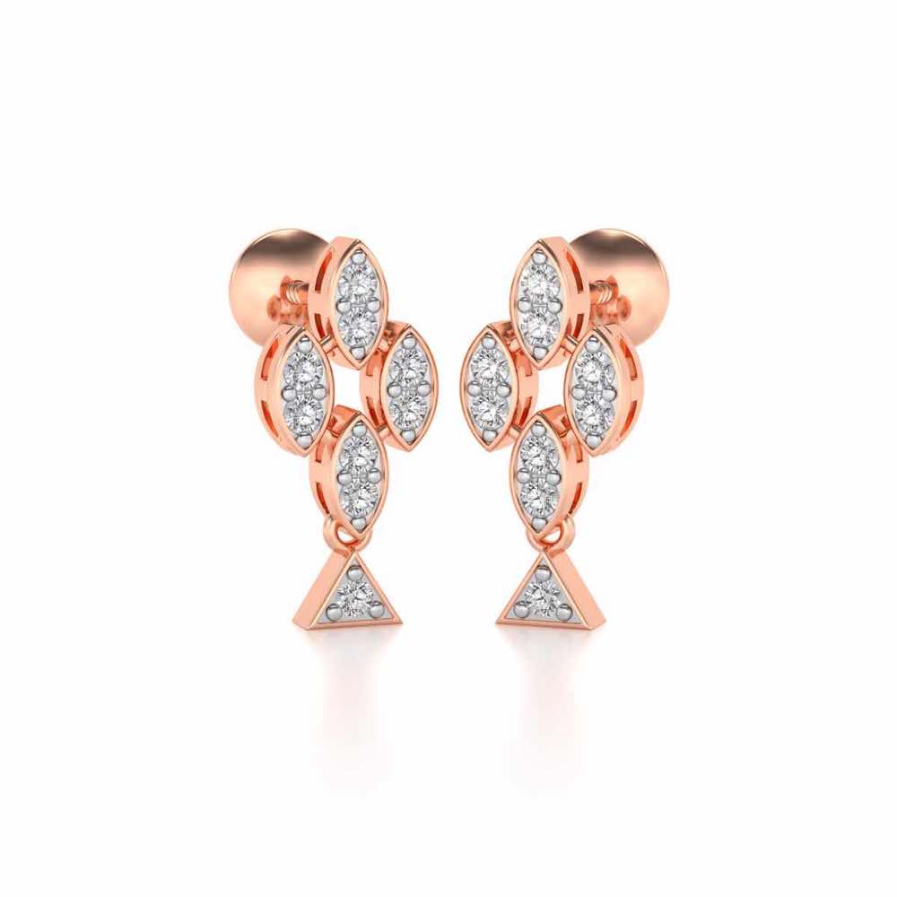 Vertical Eye Silver Earrings - Rose Gold - Image 2