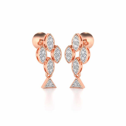 Vertical Eye Silver Earrings - Rose Gold - Image 2