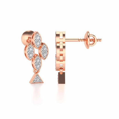 Vertical Eye Silver Earrings - Rose Gold - Image 4