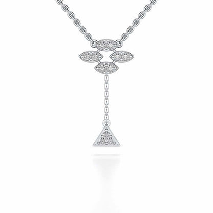 Vertical Eye Silver Pendant - White Gold - Image 1