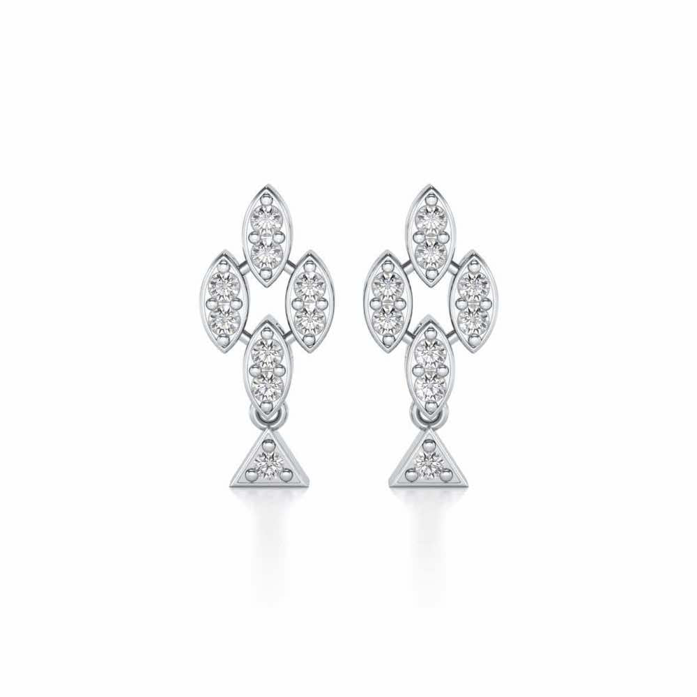 Vertical Eye Silver Earrings - White Gold - Image 1