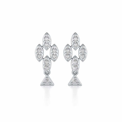 Vertical Eye Silver Earrings - White Gold - Image 1