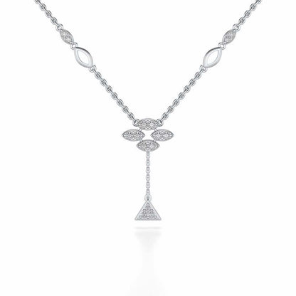Vertical Eye Silver Pendant - White Gold - Image 2