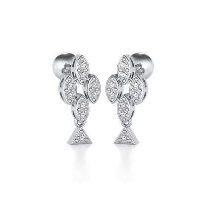 Vertical Eye Silver Earrings - White Gold - Image 2